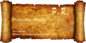 Pulszky René névjegykártya